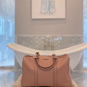 GUCCI Pink Micro Gucciissima Medium Boston Bag